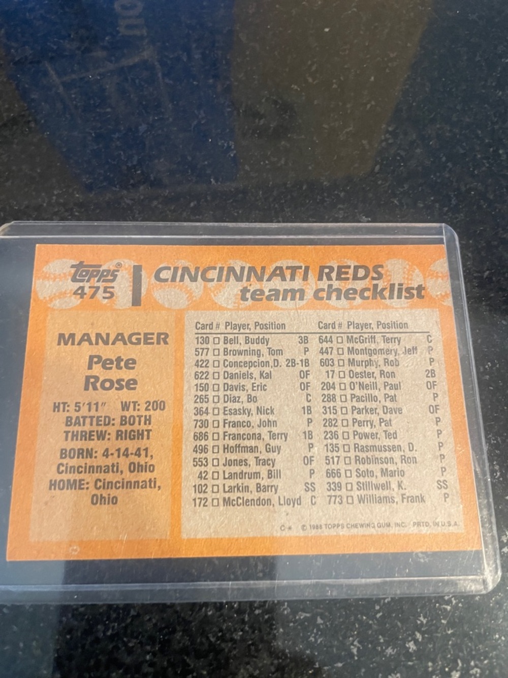 Topps Pete Rose Reds Card - Red Cap & Jacket - Picture 2 of 2